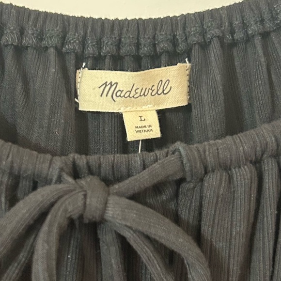 NWT Madewell Ribbed Square-Neck Long-Sleeve Top in Black - Picture 8 of 11